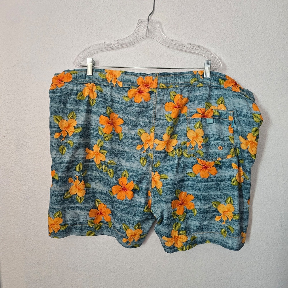 Tommy Bahama Blue and Orange Floral Men's Swim Shorts Size XXL - Picture 3 of 5
